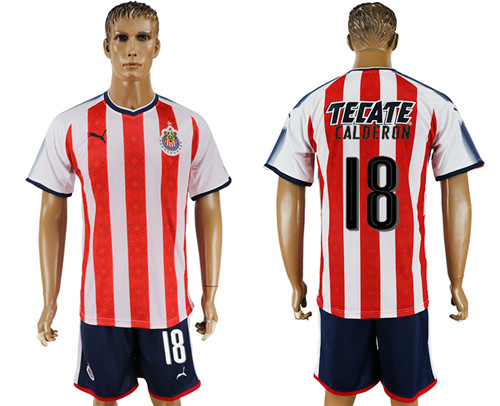 2017 18 Guadalajara 18 CALDERON Home Soccer Jersey