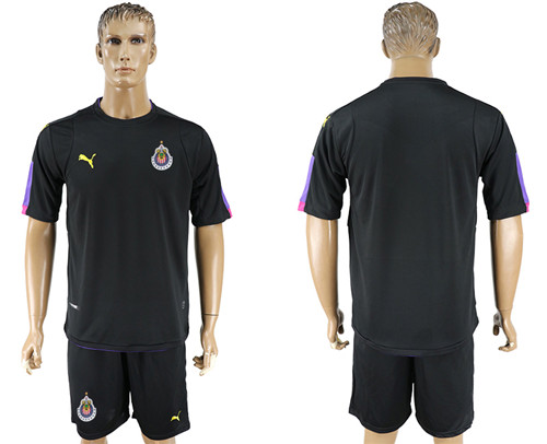 2017 18 Guadalajara Black Goalkeeper Soccer Jersey