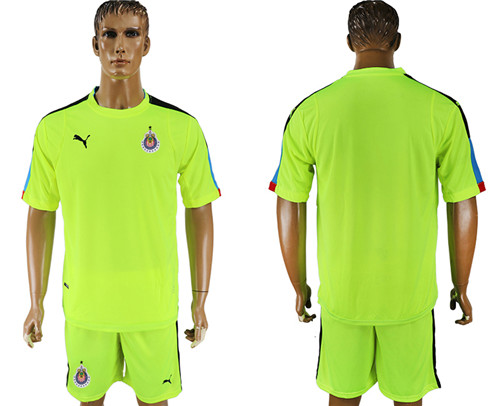 2017 18 Guadalajara Fluorescent Green Goalkeeper Soccer Jersey