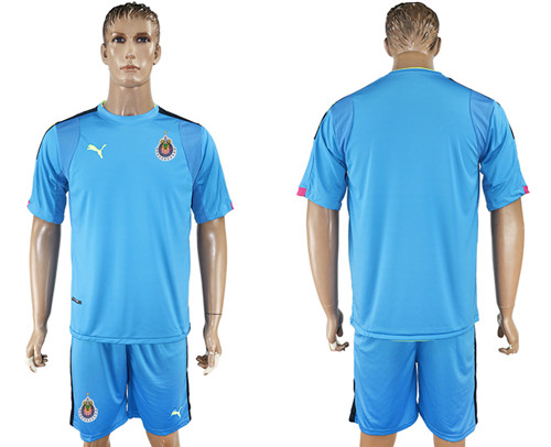 2017 18 Guadalajara Lake Blue Goalkeeper Soccer Jersey