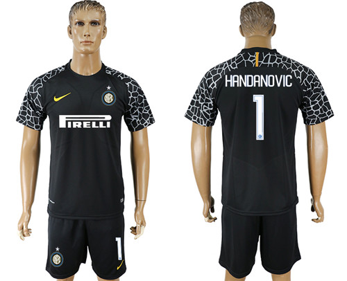 2017 18 Inter Milan 1 HANDANOVIC Black Goalkeeper Soccer Jersey