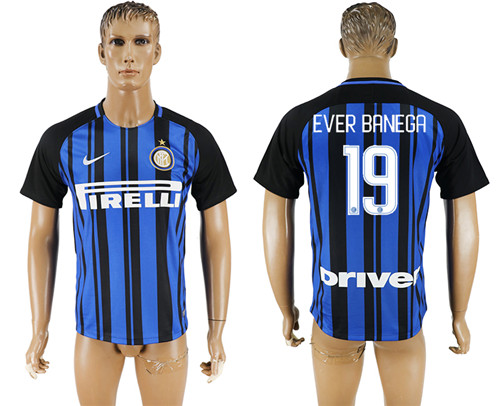 2017 18 Inter Milan 19 EVER BANEGA Home Thailand Soccer Jersey