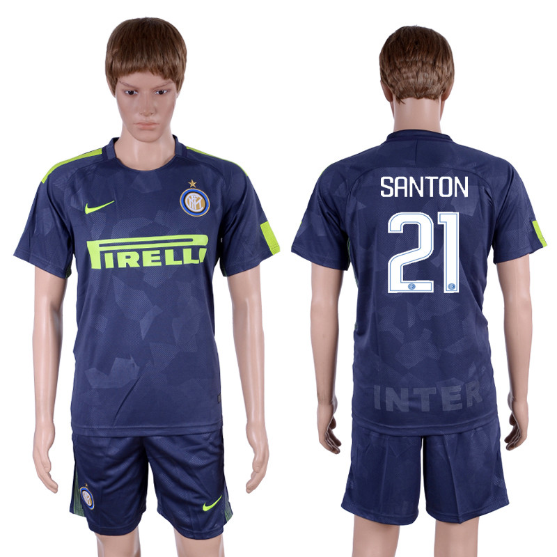 2017 18 Inter Milan 21 SANTON Third Away Soccer Jersey