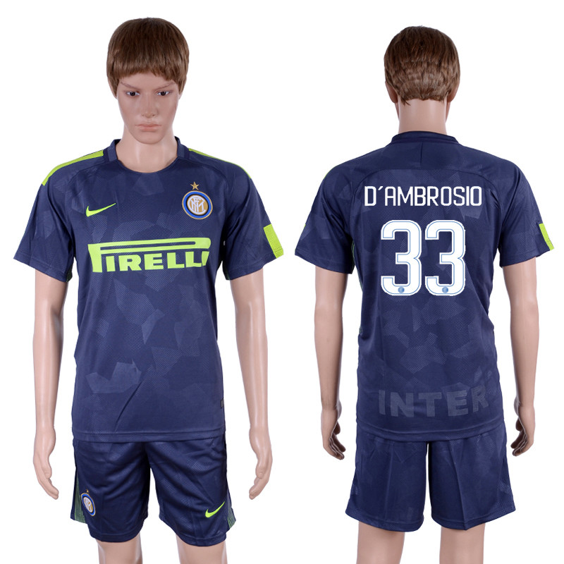 2017 18 Inter Milan 33 D' AMBROSIO Third Away Soccer Jersey