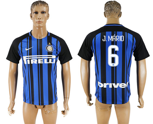 2017 18 Inter Milan 6 J.MARIO Home Thailand Soccer Jersey