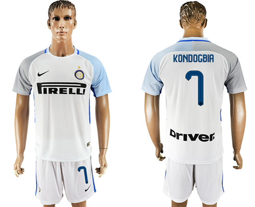 2017 18 Inter Milan 7 KONDOGBIR Away Soccer Jersey