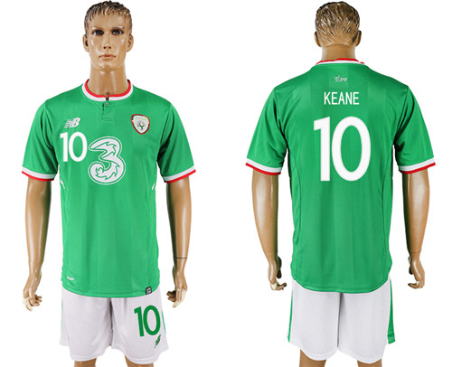 2017 18 Ireland Republic 10 KEANE Home Soccer Jersey