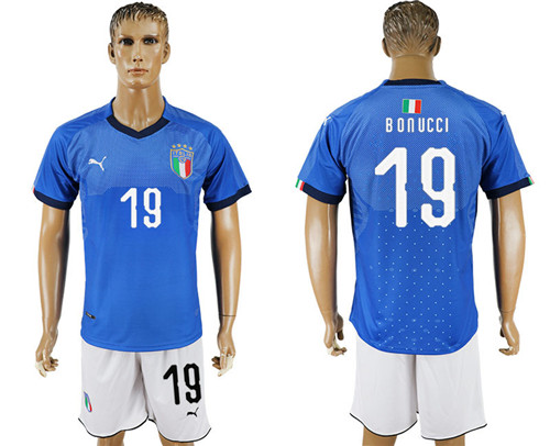 2017 18 Italy 19 BONUCCI Home Soccer Jersey