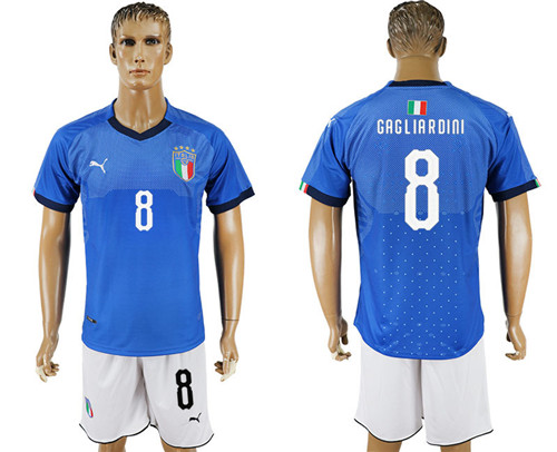 2017 18 Italy 8 GAGLIARDINI Home Soccer Jersey