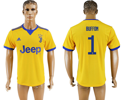 2017 18 Juventus 1 BUFFON Away Thailand Soccer Jersey