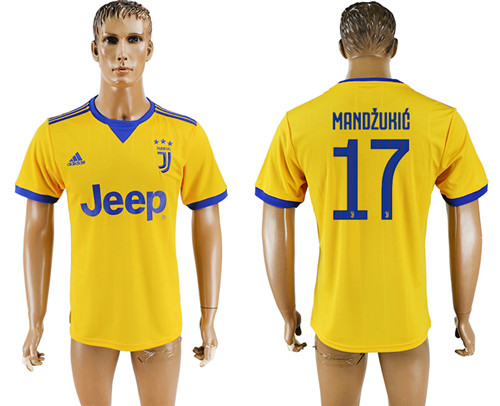 2017 18 Juventus 17 MANDZUKIC Away Thailand Soccer Jersey