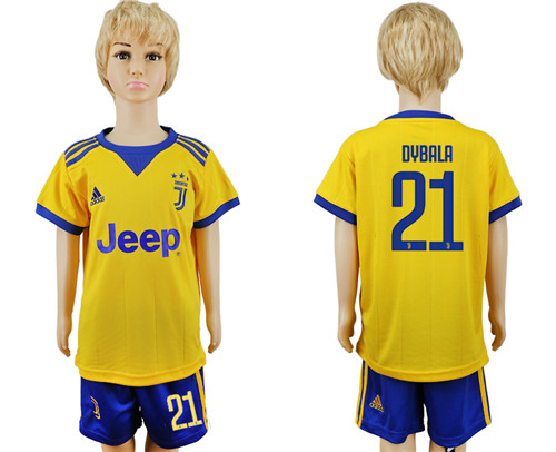 2017 18 Juventus 21 DYBALA Away Youth Soccer Jersey