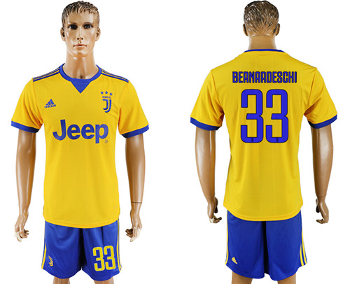 2017 18 Juventus 33 BEARAADESCHI Away Soccer Jersey