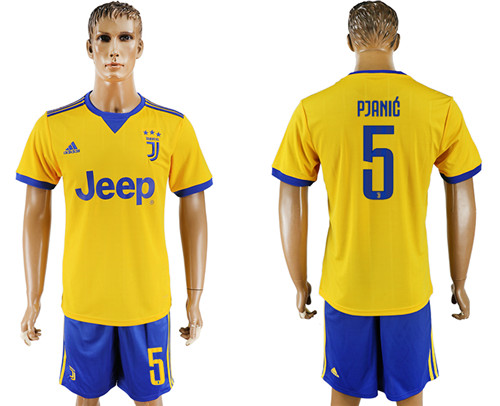 2017 18 Juventus 5 PJANIC Away Soccer Jersey