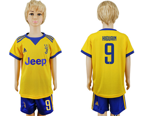 2017 18 Juventus 9 HIGUAIN Away Youth Soccer Jersey