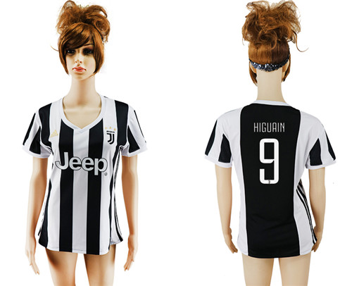 2017 18 Juventus 9 HIGUAIN Home Women Soccer Jersey