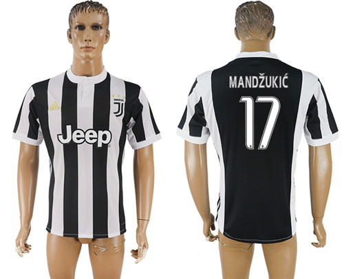 2017 18 Juventus FC 17 MANDZUKIC Home Thailand Soccer Jersey