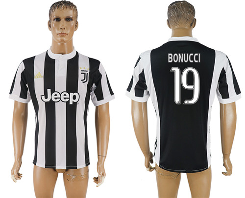 2017 18 Juventus FC 19 BONUCCI Home Thailand Soccer Jersey