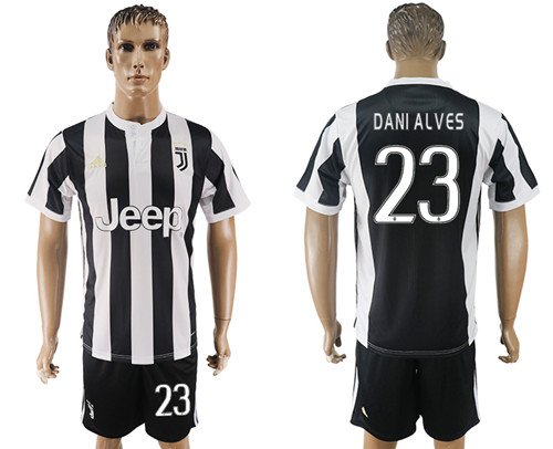 2017 18 Juventus FC 23 DANI ALVES Home Soccer Jersey
