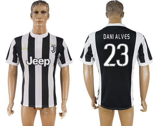 2017 18 Juventus FC 23 DANI ALVES Home Thailand Soccer Jersey