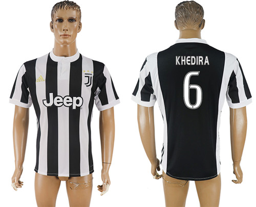 2017 18 Juventus FC 6 KHEDIRA Home Thailand Soccer Jersey