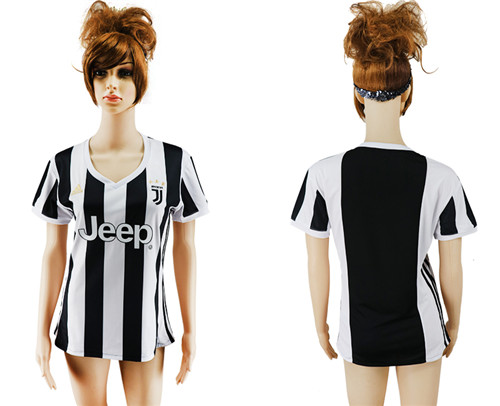 2017 18 Juventus Home Women Soccer Jersey