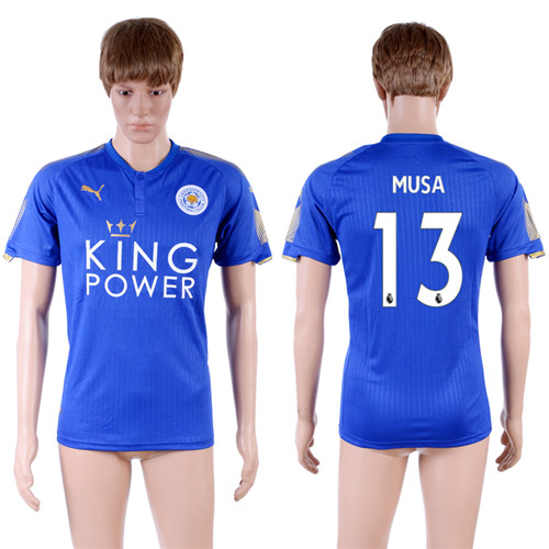 2017 18 Leicester City 13 MUSA Home Thailand Soccer Jersey