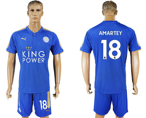 2017 18 Leicester City 18 AMARTEY Home Soccer Jersey