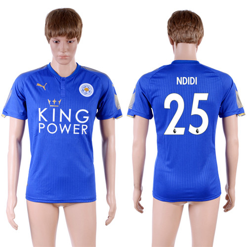 2017 18 Leicester City 25 NDIDI Home Thailand Soccer Jersey
