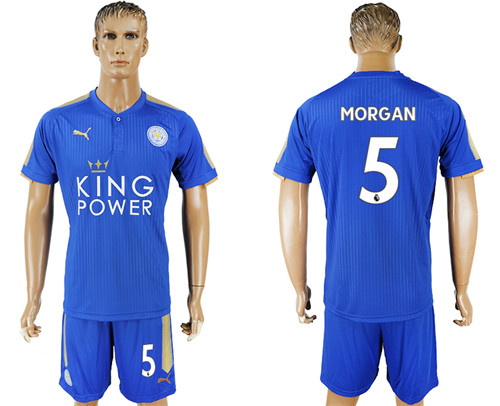 2017 18 Leicester City 5 MORGAN Home Soccer Jersey