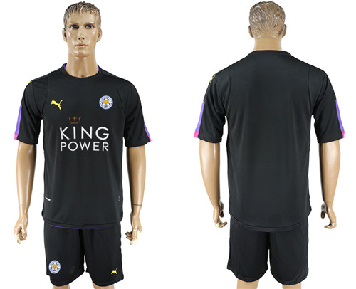 2017 18 Leicester City Black Goalkeeper Soccer Jersey