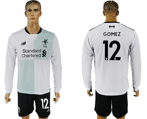 2017 18 Liverpool 12 GOMEZ Away Long Sleeve Soccer Jersey