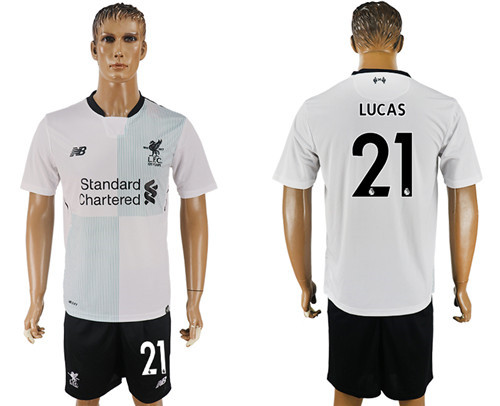 2017 18 Liverpool 21 LUCAS Away Soccer Jersey