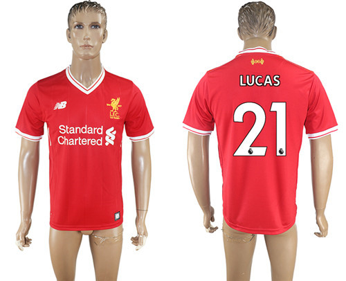 2017 18 Liverpool 21 LUCAS Home Thailand Soccer Jersey