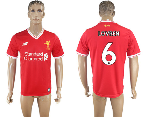 2017 18 Liverpool 6 LOVREN Home Thailand Soccer Jersey