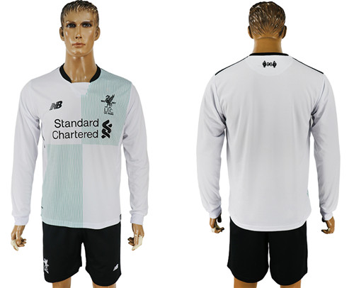 2017 18 Liverpool Away Long Sleeve Soccer Jersey