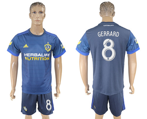 2017 18 Los Angeles Galaxy 8 GERRARD Away Soccer Jersey