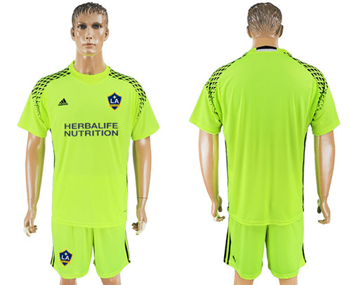 2017 18 Los Angeles Galaxy Fluorescent Green Goalkeeper Soccer Jersey