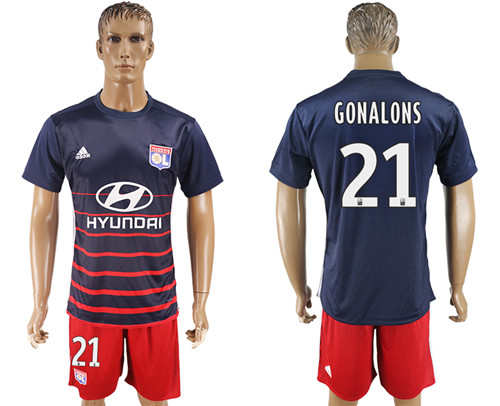 2017 18 Lyon 21 GONALONS Away Soccer Jersey