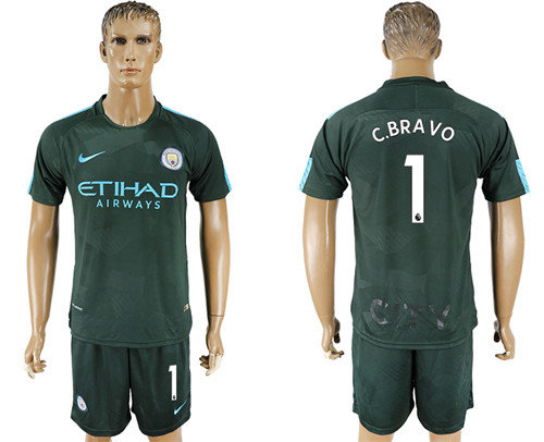 2017 18 Manchester City 1 C. BRAVO Away Soccer Jersey