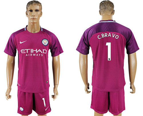 2017 18 Manchester City 1 C.BRAVO Away Soccer Jersey