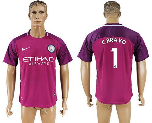 2017 18 Manchester City 1 C.BRAVO Away Thailand Soccer Jersey