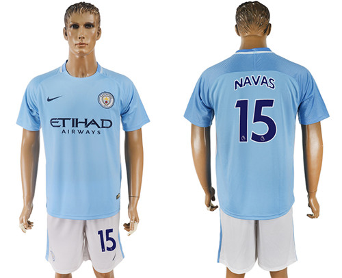 2017 18 Manchester City 15 NAVAS Home Soccer Jersey