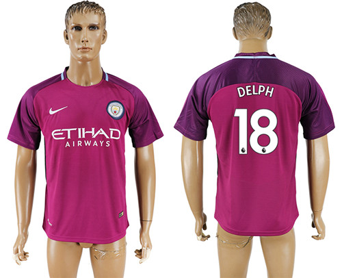 2017 18 Manchester City 18 DELPH Away Thailand Soccer Jersey