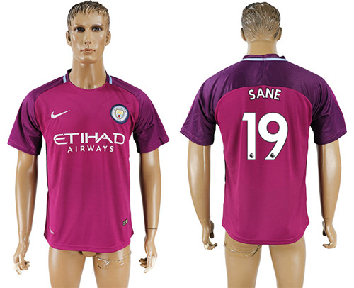 2017 18 Manchester City 19 SANE Away Thailand Soccer Jersey