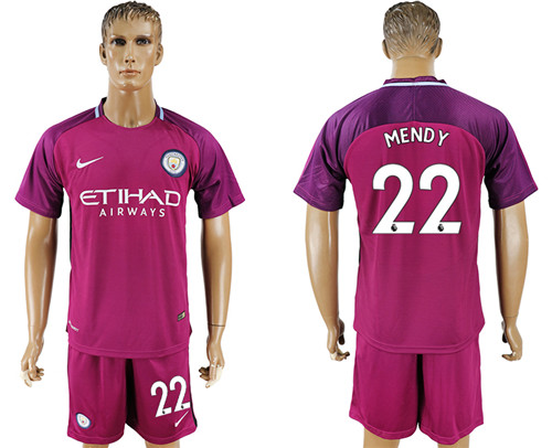 2017 18 Manchester City 22 MENDY Away Soccer Jersey