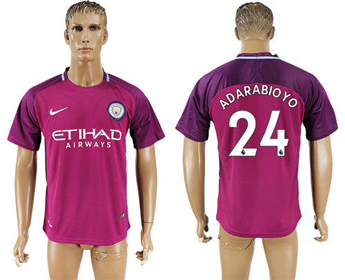 2017 18 Manchester City 24 ADARABIOYO Away Thailand Soccer Jersey