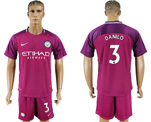 2017 18 Manchester City 3 DANILO Away Soccer Jersey