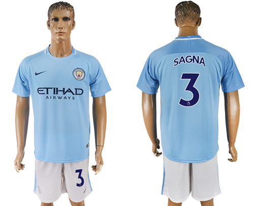 2017 18 Manchester City 3 SAGNA Home Soccer Jersey