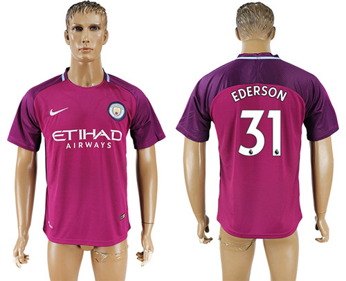 2017 18 Manchester City 31 EDERSON Away Thailand Soccer Jersey